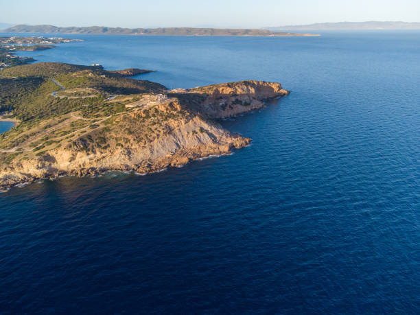 istock Poseidon Temple at Cape Sounion in Greece from drone 1318169076
