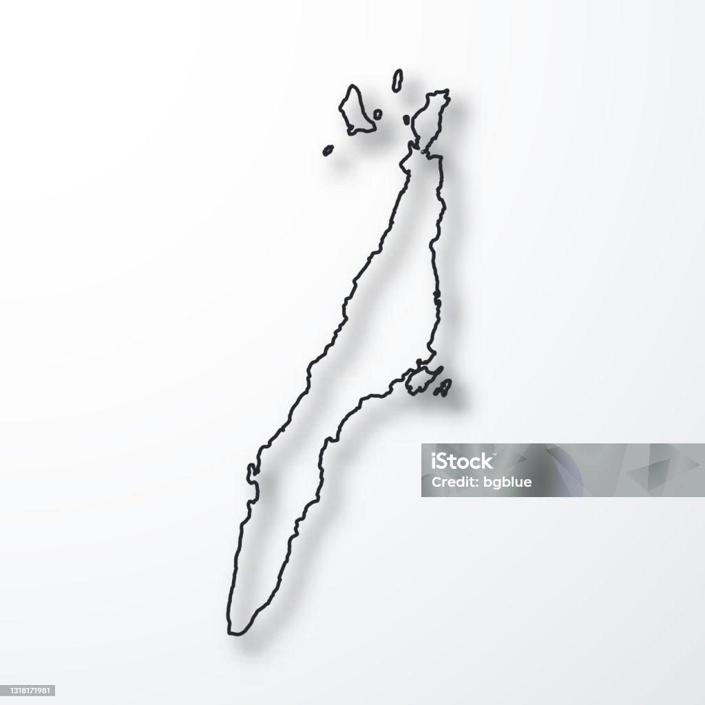 Cebu Map Shape Cebu Map Black Outline With Shadow On White Background Stock ...