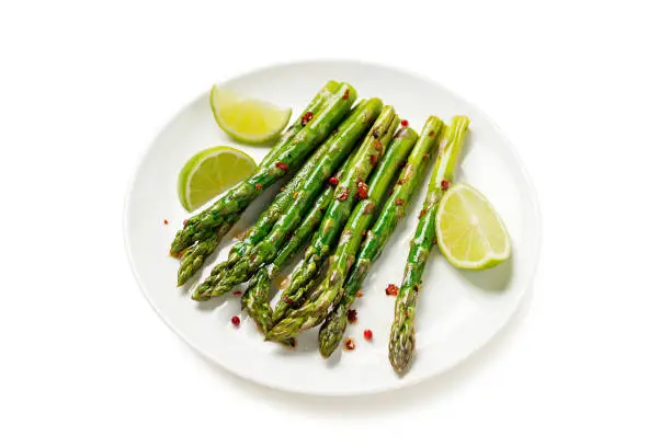 Photo of Grilled organic asparagus with lemon