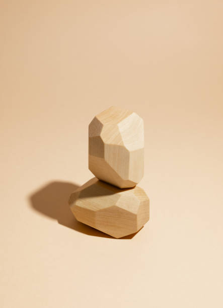 istock Composition of geometric balancing wooden stones. 1318174220