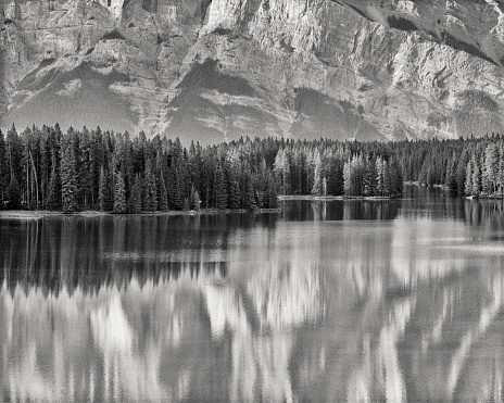 Two Jack Lake in Banff National Park in the Canadian Rockies