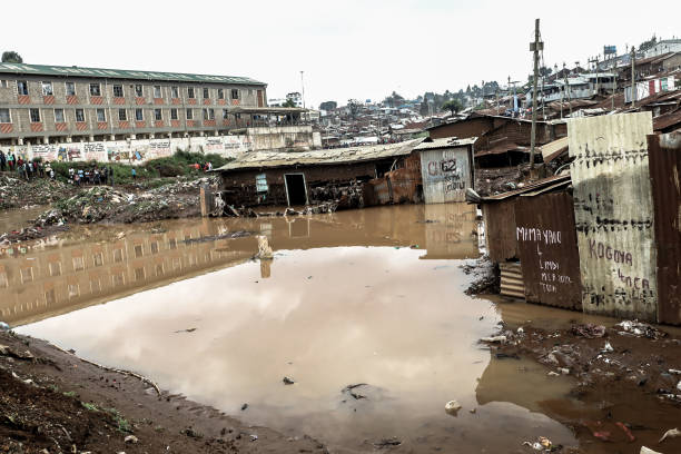 Heavy Rains and Floods strike Nairobi Residents. stock photo