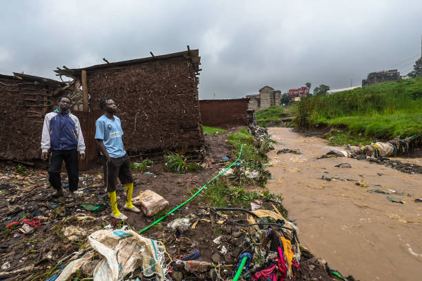 Heavy Rains and Floods strike Nairobi Residents. stock photo