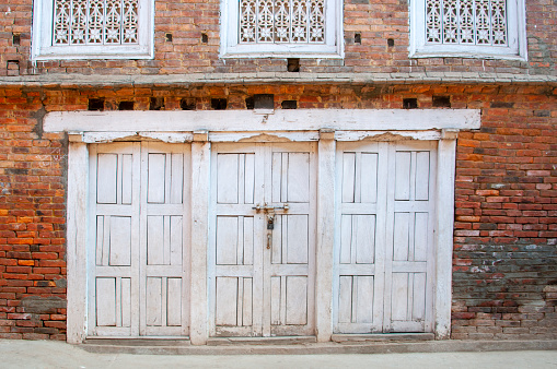 Vintage window and door at Kathmandu, Nepal