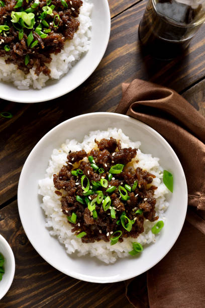 istock Korean ground beef and rice bowls 1318186857