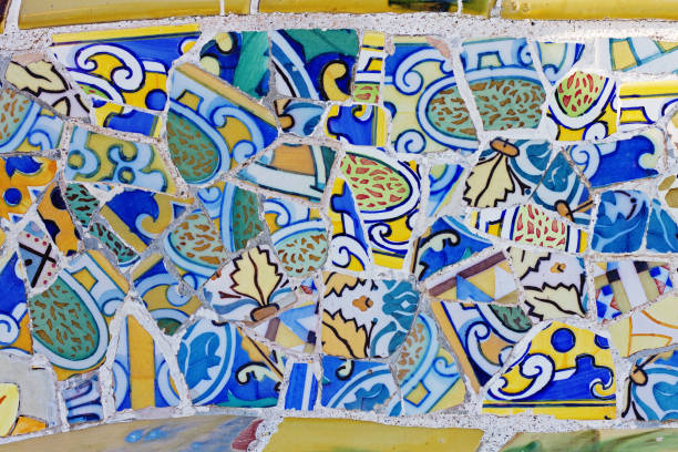 istock Antonio Gaudi mosaic work at Park Guell (1900-1914)- Barcelona - Spain. 1318192006