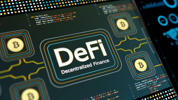 DeFi decentralized finance digital concept innovation and technology decentralization stock pictures, royalty-free photos & images