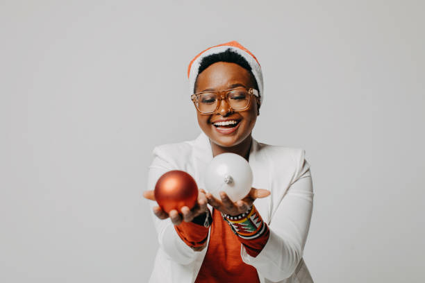 Beautiful young woman celebrates Christmas