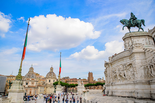 Altar of the Fatherland in Rome, Italy. Photo taken from the town square that it overlooks.