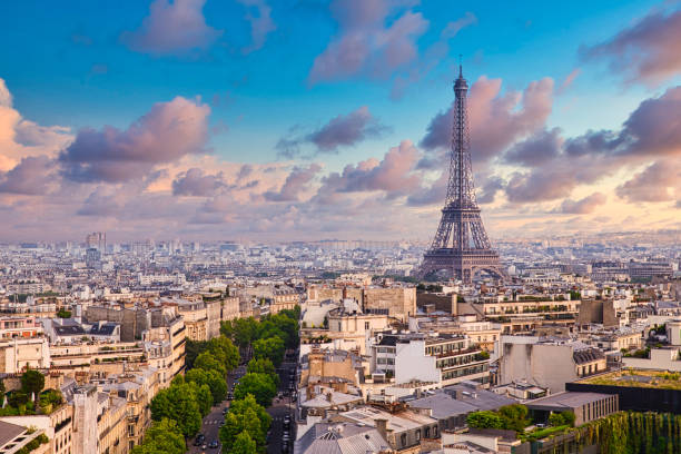 istock Eiffel Tower in Paris Skyline at Sunset 1318211914