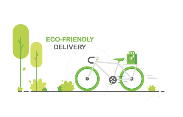 Vector illustration of Eco-friendly delivery