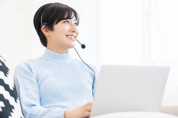 istock young asian woman studying with a PC,correspondence course 1318218985