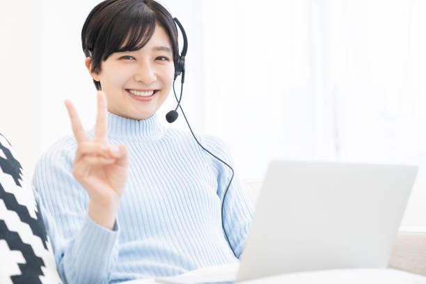 istock young asian woman studying with a PC,correspondence course 1318219026
