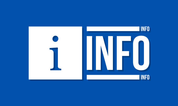 infostempel mit infoschild auf blauem hintergrund - information stock-grafiken, -clipart, -cartoons und -symbole