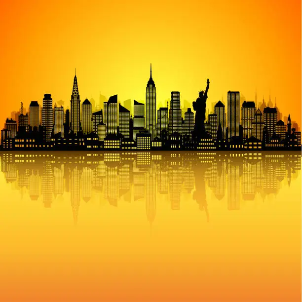 Vector illustration of New York (All Buildings Are Moveable and Complete)