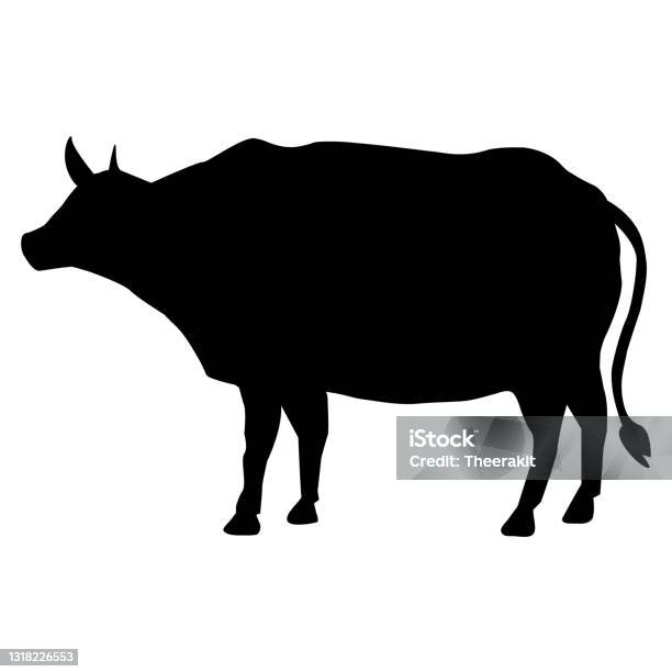 Simbol Sapi Ikon Sapi Di Latar Belakang Putih Siluet Sapi Simbol Sapi Gaya Datar ...