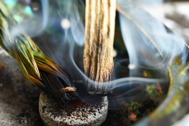 Burning Palo Santo and Sweet Grass