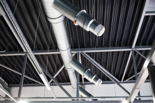 istock Industrial roof steel construction ventilation system outlet 1318239802