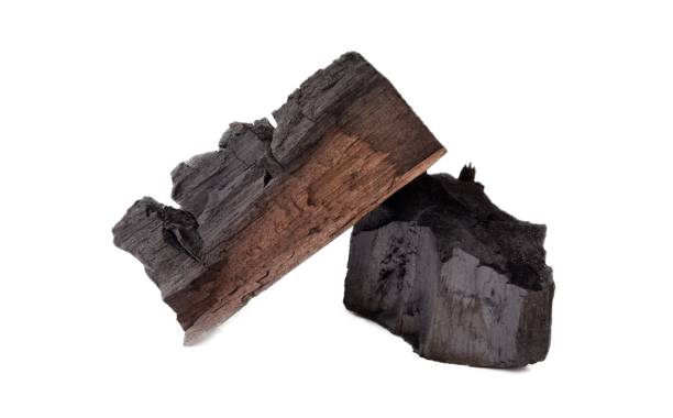 istock Wood charcoal isolated on white background 1318240564