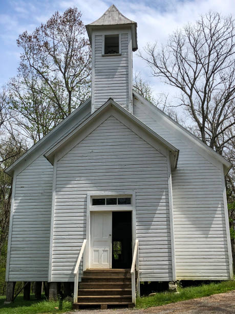 istock Beautiful white wooden church 1318249465