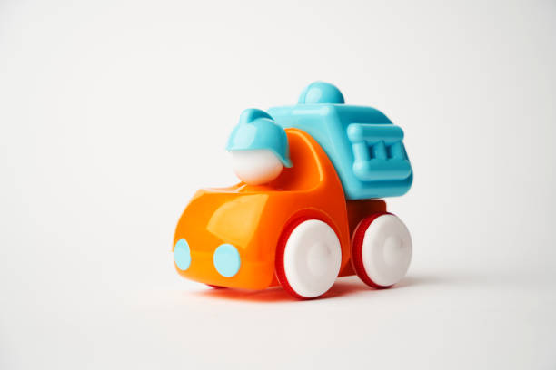 istock Colorful toy truck on a white background with copy space 1318256179