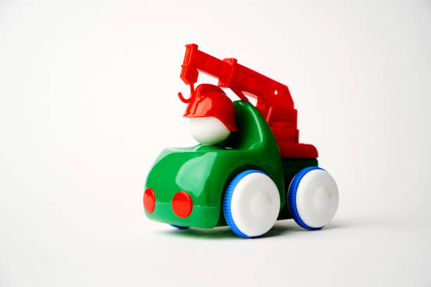 istock Colorful toy truck on a white background with copy space 1318256186