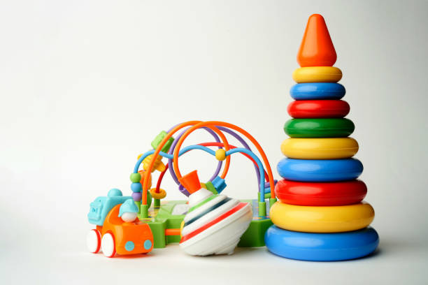 istock Baby toys collection on white background with copy space 1318256187