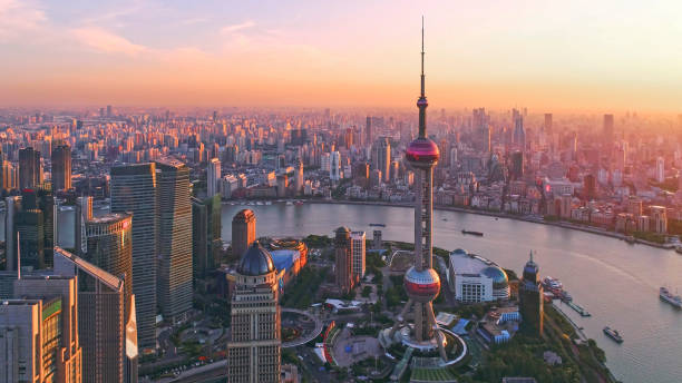 istock Aerial view of shanghai skyline 1318256262