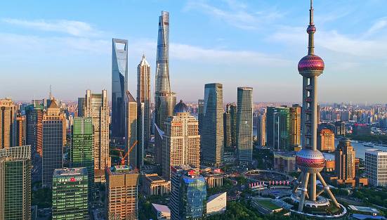 Aerial view of shanghai skyline
