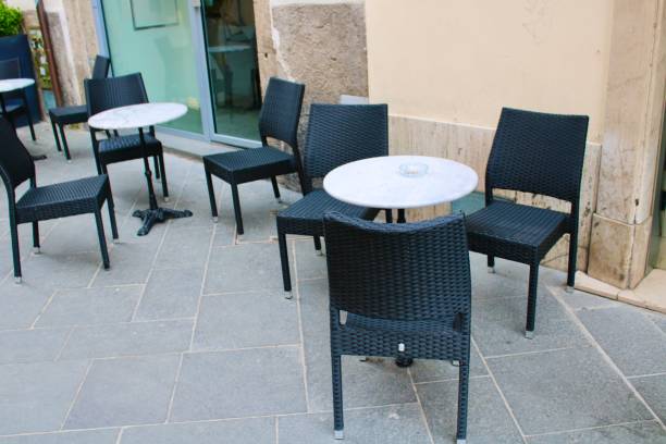 istock Restaurant outdoor table and chairs outside a restaurant 1318263302