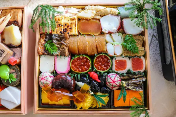 Japanese luxurious Osechi box.