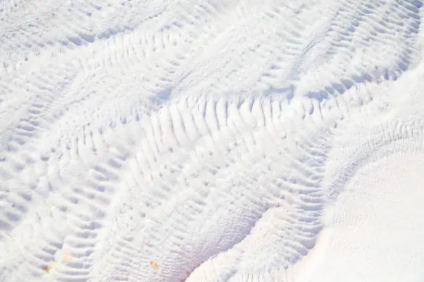 Photo of White texture of travertine terraces at Pamukkale, Turkey