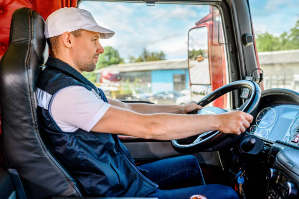 istock Professional truck driver to transport 1318266902