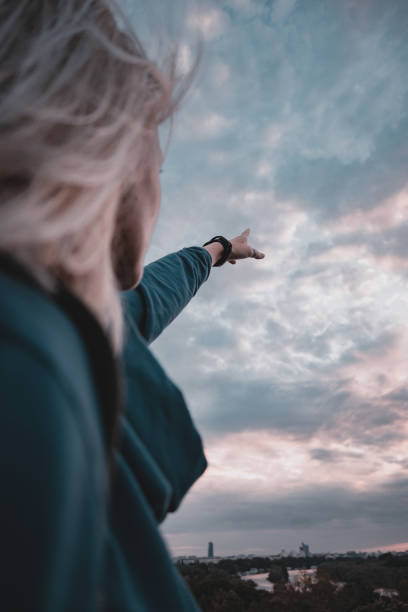 istock Pointing finger to the sky 1318267961