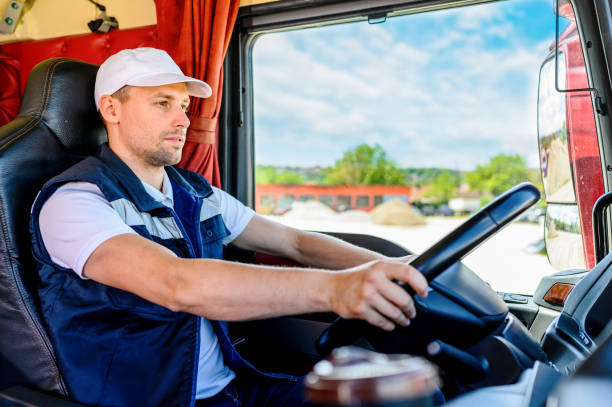 istock Professional truck driver to transport 1318271143