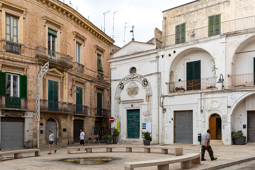 Gravina in Puglia, Italy -September 19, 2019: The historic center of a Gravina in Puglia. A charming town in southern Italy.