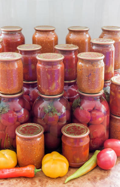 istock Home canning: canned bell peppers in glass jars 1318272404