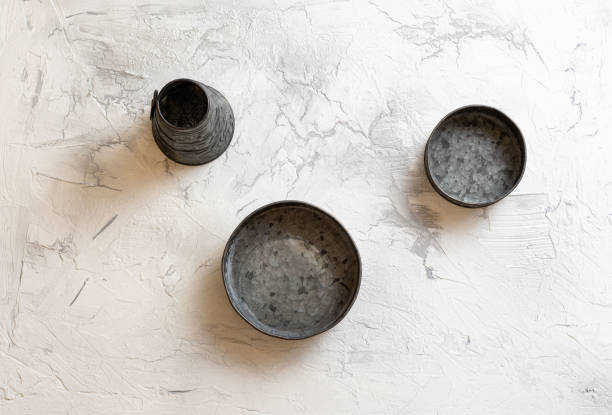 istock Vintage plates on a textured background 1318273377