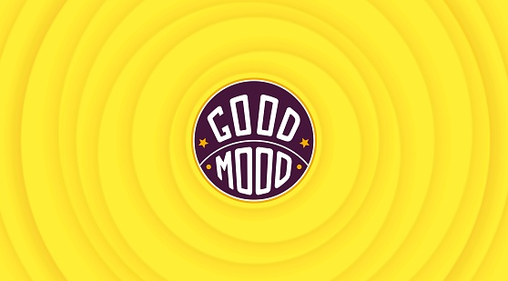 Good Mood. Motivational positive design. Bright volumetric wavy pattern with layered effect. Vector template