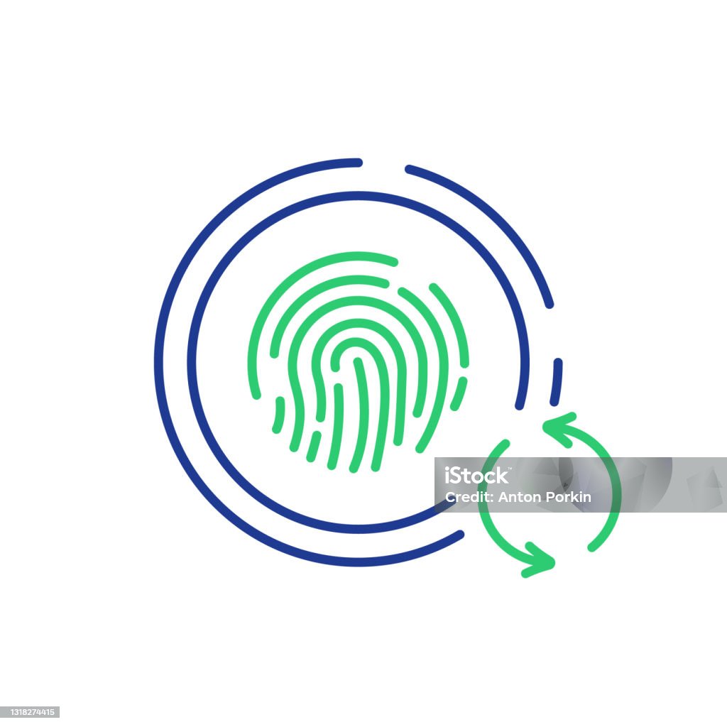 Security Update Sign System Security Update And Upgrade Concept Fingerprint Recognition ...