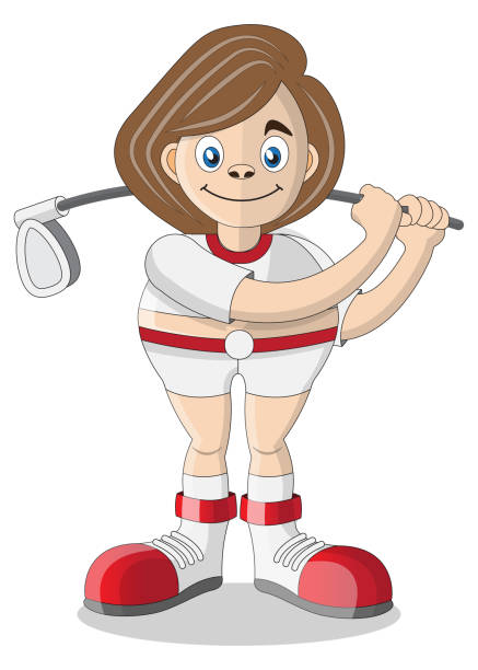 dziewczyna jest golfistką. - golf child sport humor stock illustrations