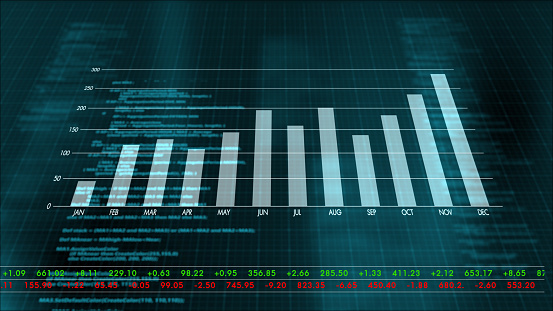 Graph chart investment data analytic, business investment trading finance stock exchange market graphic interface.