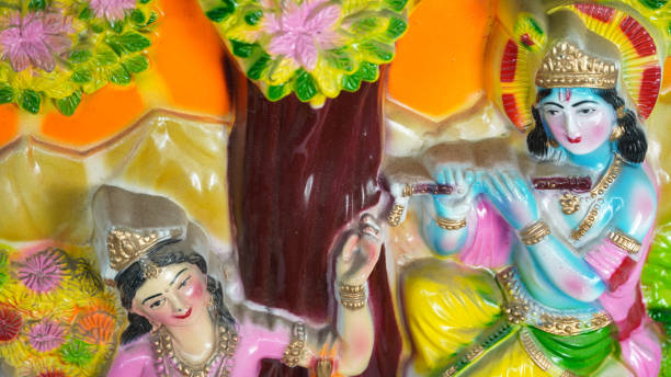 istock hindu god Radha and krishna statue in temple 1318280088