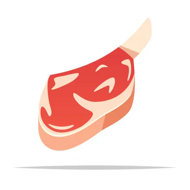 Vector illustration of Raw ribeye steak vector isolated illustration