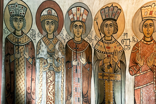 Frescos in Samtavro Monastery\nin Mtskheta, Georgia