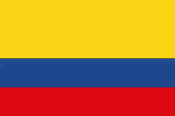 Vector illustration of Vector flag of the Republic of colombia. National flag of colombia. illustration