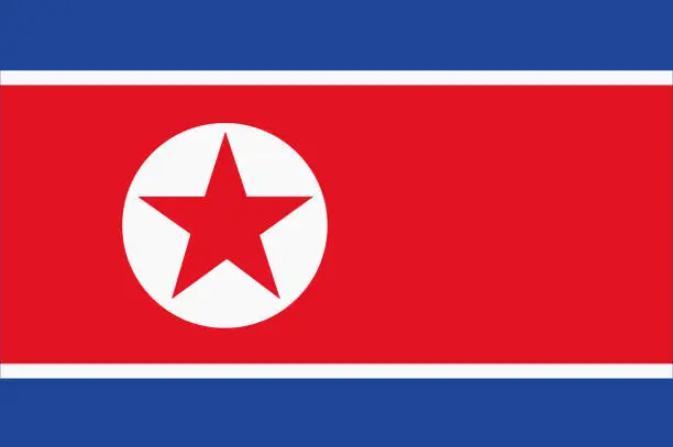 Vector illustration of Vector flag of the Republic of north korea. National flag of north korea. illustration