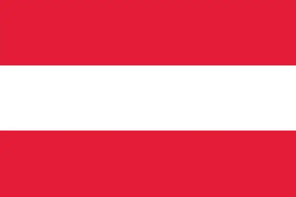Vector illustration of Vector flag of the Republic of Austria. National flag of Austria. illustration