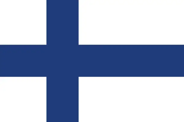 Vector illustration of Vector flag of the Republic of finland. National flag of finland. illustration