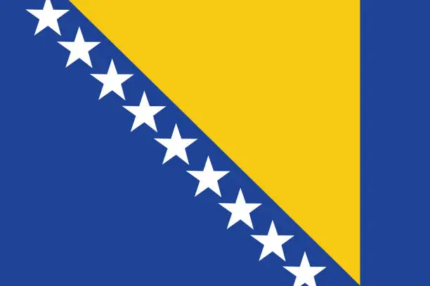 Vector illustration of Vector flag of the Republic of Bosnia and Herzegovina. National flag of Bosnia and Herzegovina. illustration